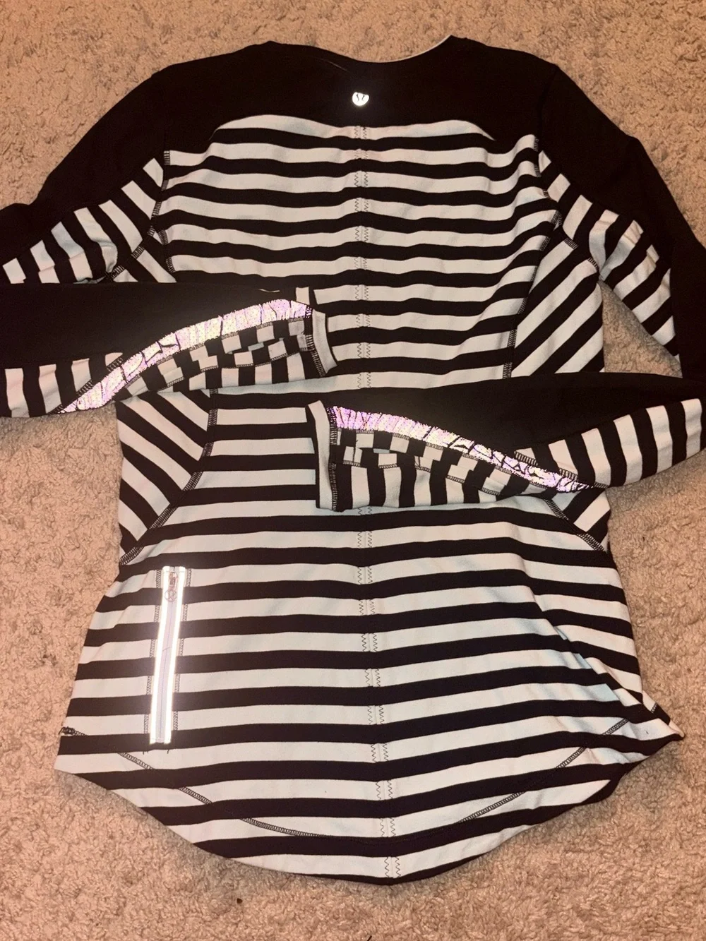 Lululemon Run Reflect long sleeve in sea stripe mint moment black